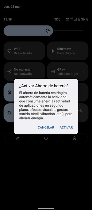 Seleccione ACTIVAR