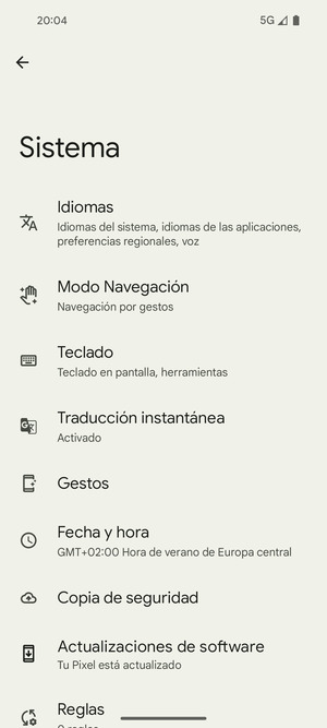 Seleccione Copia de seguridad