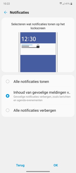 Selecteer uw voorkeursoptie en selecteer OK
