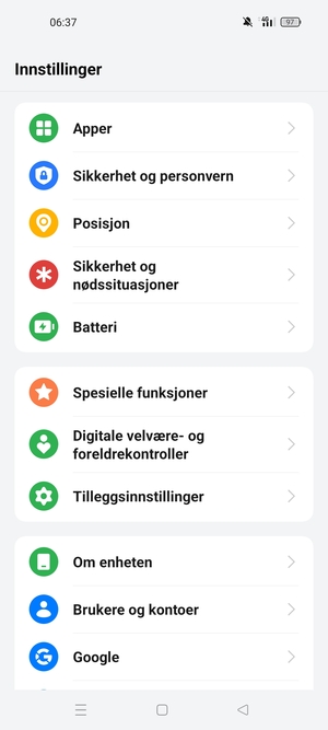 Bla til og velg Sikkerhet og personvern