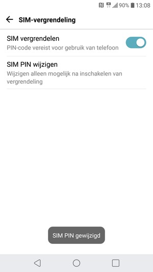 Uw SIM PIN is gewijzigd
