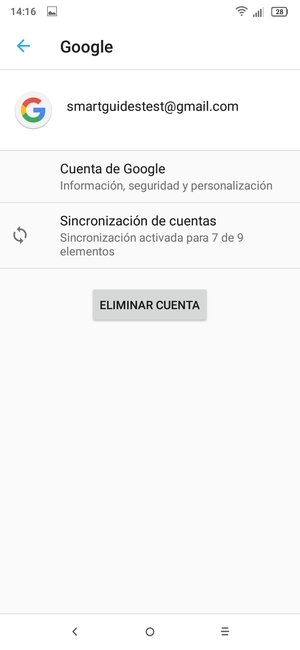Seleccione Sincronización de cuentas