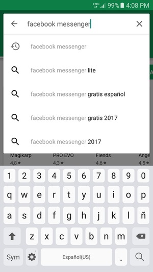 Introduzca el nombre de la aplicación y seleccione Buscar