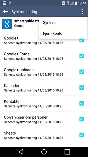 Vælg Synk nu