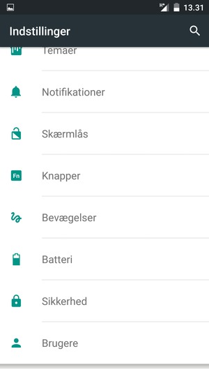 Scroll til og vælg Batteri