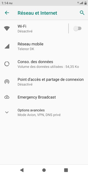 Sélectionnez Réseau mobile