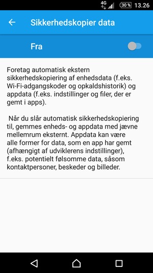Aktiver Sikkerhedskopier data