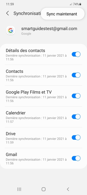 Sélectionnez Sync maintenant