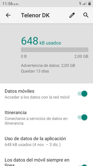 Activar o desactivar Itinerancia