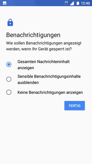 Wählen Sie die gewünschte Option und wählen Sie FERTIG