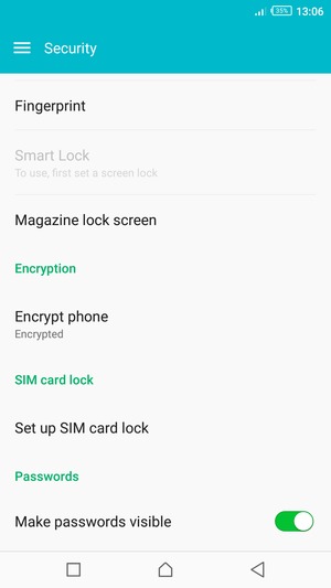 Scroll to and select Set up SIM card lock