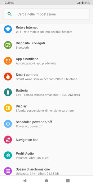 Seleziona Rete e Internet