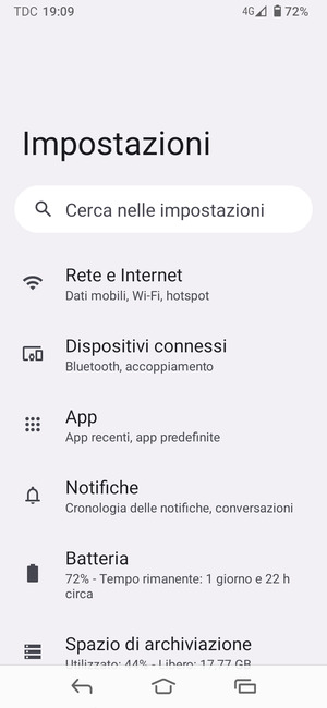 Seleziona Rete e Internet