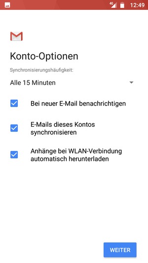 Wählen Sie WEITER