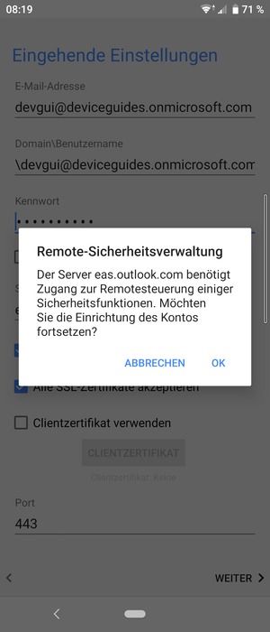 Wählen Sie OK