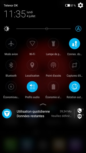Sélectionnez le bouton Paramètres