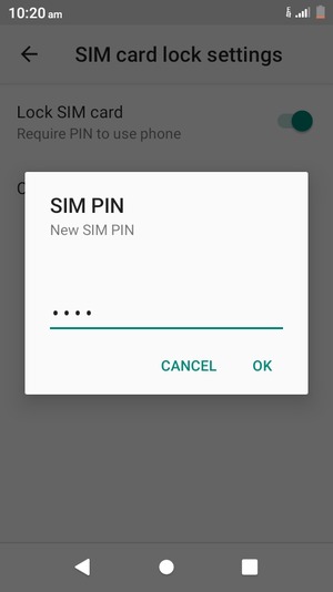 Enter your New SIM PIN and select OK
