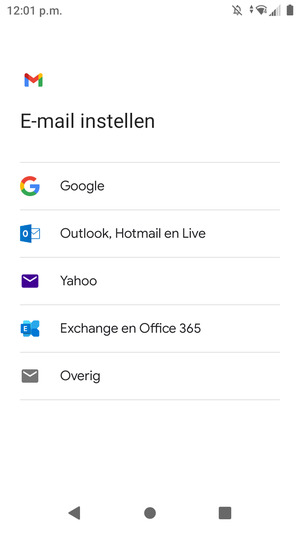 Selecteer Outlook, Hotmail en Live
