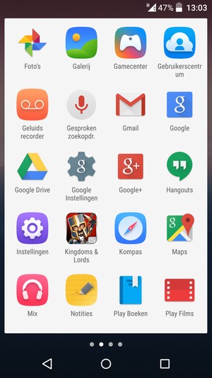 Scroll naar en selecteer Instellingen