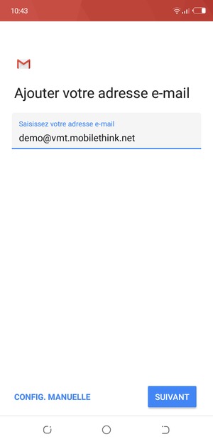 Saisissez votre adresse e-mail et sélectionnez SUIVANT