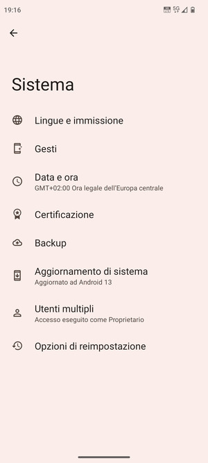 Seleziona Aggiornamento di sistema