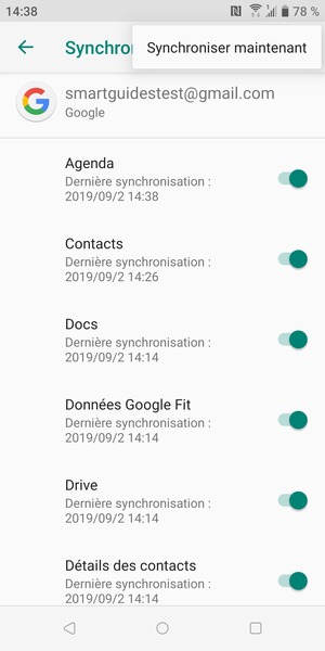 Sélectionnez Synchroniser maintenant
