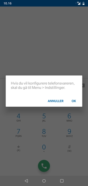 Hvis din telefonsvarer ikke er sat op, vælg OK