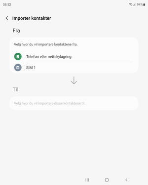 Velg SIM 1 eller SIM 2