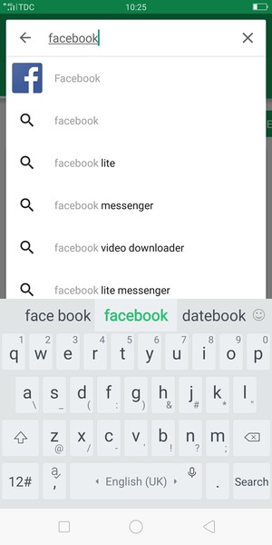 Enter the app name and select Search