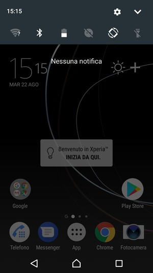 Scorri nuovamente verso il basso il menu in alto