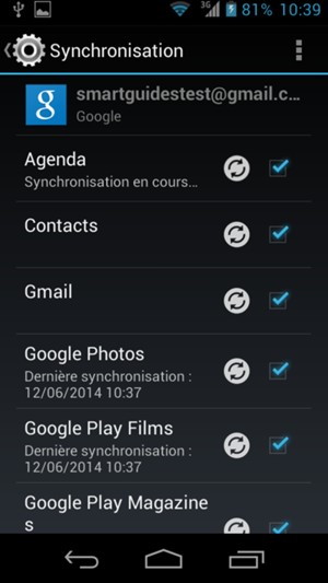 Vos informations seront synchronisées