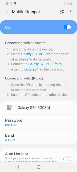 Your phone is now set up for use as a modem