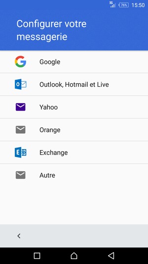 Sélectionnez Outlook, Hotmail et Live