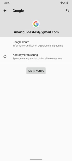Velg Kontosynkronisering