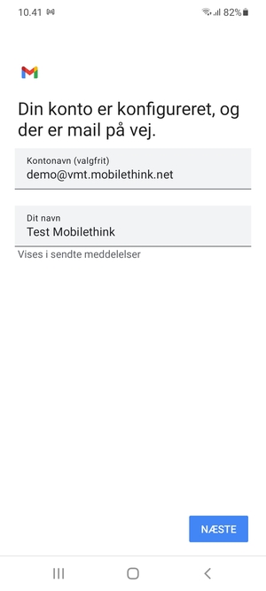 Giv din konto et navn og indtast dit navn. Vælg NÆSTE