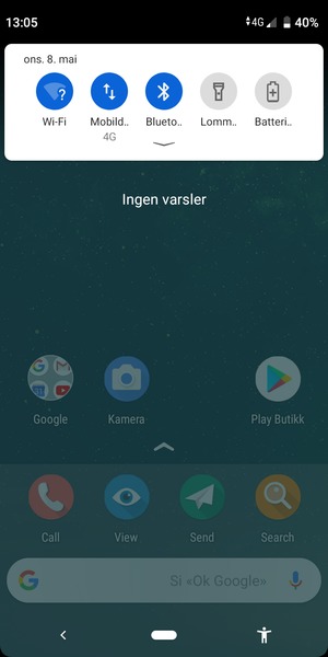 Dra ned toppmenyen igjen