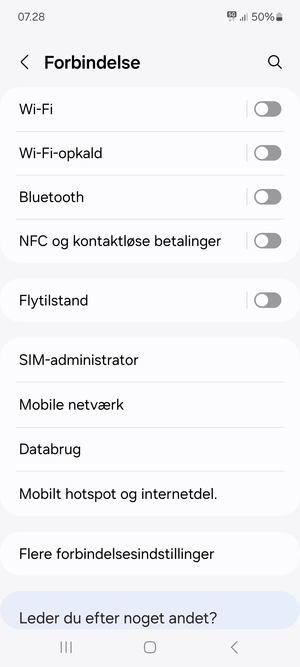 Vælg Mobile netværk