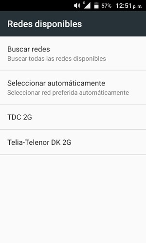 Seleccione un operador de red de la lista