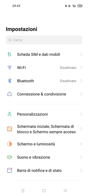 Seleziona Scheda SIM e dati mobile