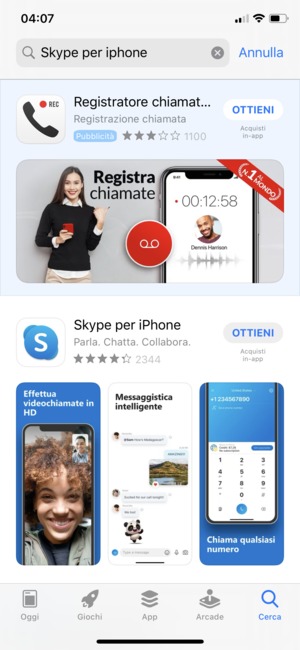Seleziona OTTIENI