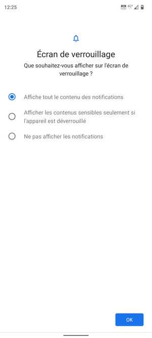 Sélectionnez votre option préférée et sélectionnez OK