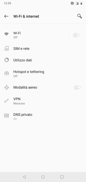 Seleziona Wi-Fi