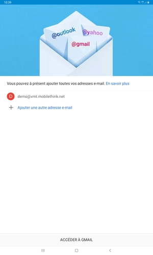 Sélectionnez ACCÉDER  À GMAIL