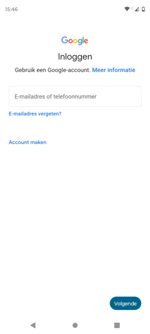 Voer uw Gmail adres in en selecteer Volgende