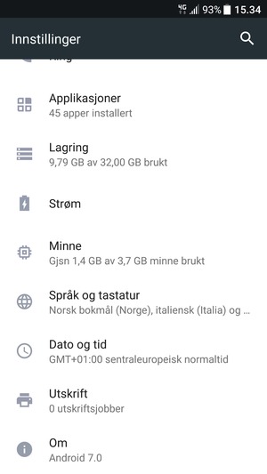 Bla til og velg Om