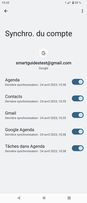 Sélectionnez le bouton du Menu