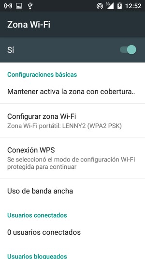El teléfono ha sido configurado para su uso como módem