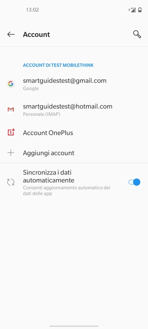 Seleziona il tuo account Google