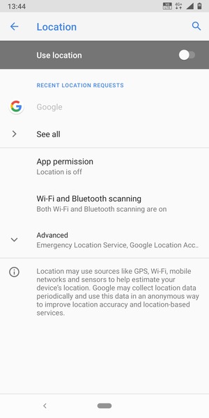 Turn off Use location