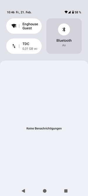 Ziehen Sie erneut das obere Menü nach unten
